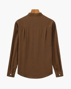 Men's Mandarin Collar Shirt with Relaxed Textured Weave