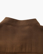 Men's Mandarin Collar Shirt with Relaxed Textured Weave