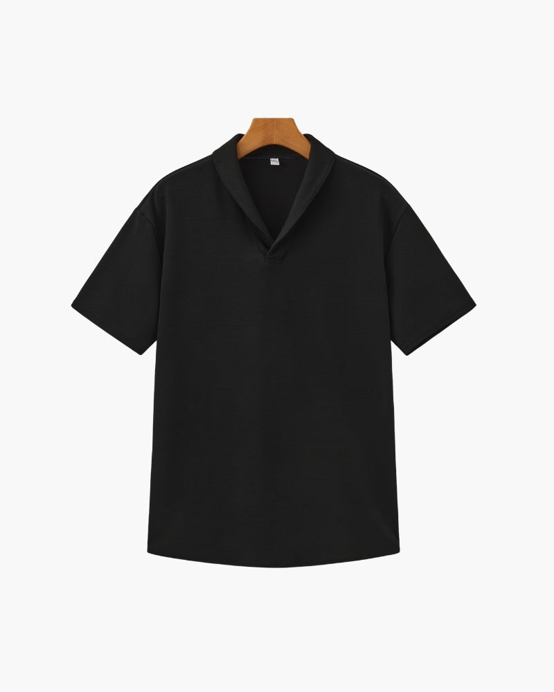 Men's Matching Polo and Trouser Set with Camp Collar