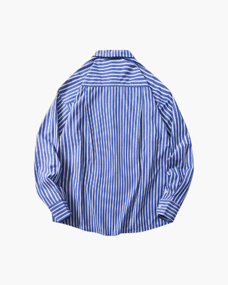 Men's Oversized Striped Shirt with Long Sleeves