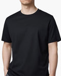 Men's Plain Crew Neck T-Shirt with Short Sleeves - Black