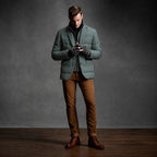Men's Quilted Puffer Blazer with Notched Lapels