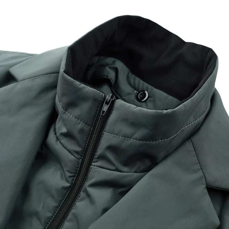 Men's Quilted Puffer Blazer with Notched Lapels