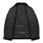 Men's Quilted Puffer Jacket with Ribbed Knit Collar