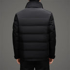 Men's Quilted Puffer Jacket with Sherpa-Lined Stand Collar