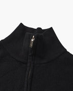 Men's Ribbed Half-Zip Pullover with Tailored Fit