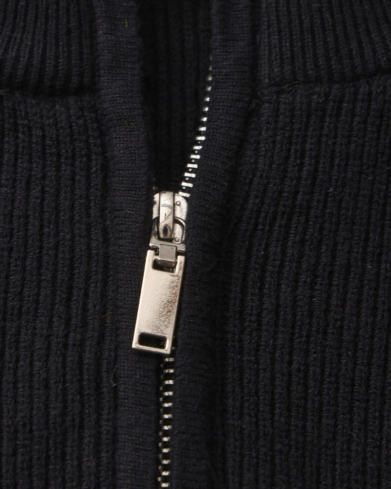 Men's Ribbed Half-Zip Pullover with Tailored Fit