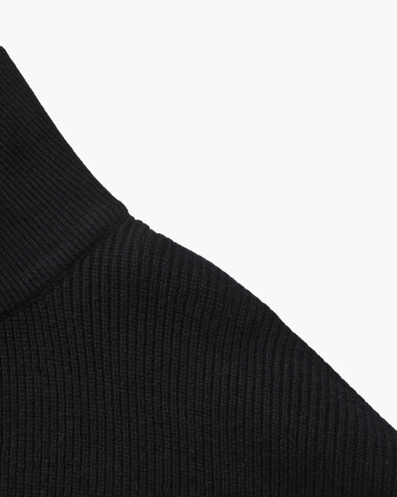 Men's Ribbed Half-Zip Pullover with Tailored Fit