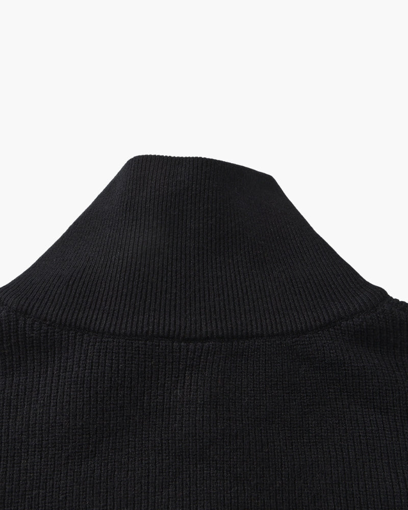 Men's Ribbed Half-Zip Pullover with Tailored Fit