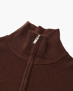 Men's Ribbed Half-Zip Pullover with Tailored Fit
