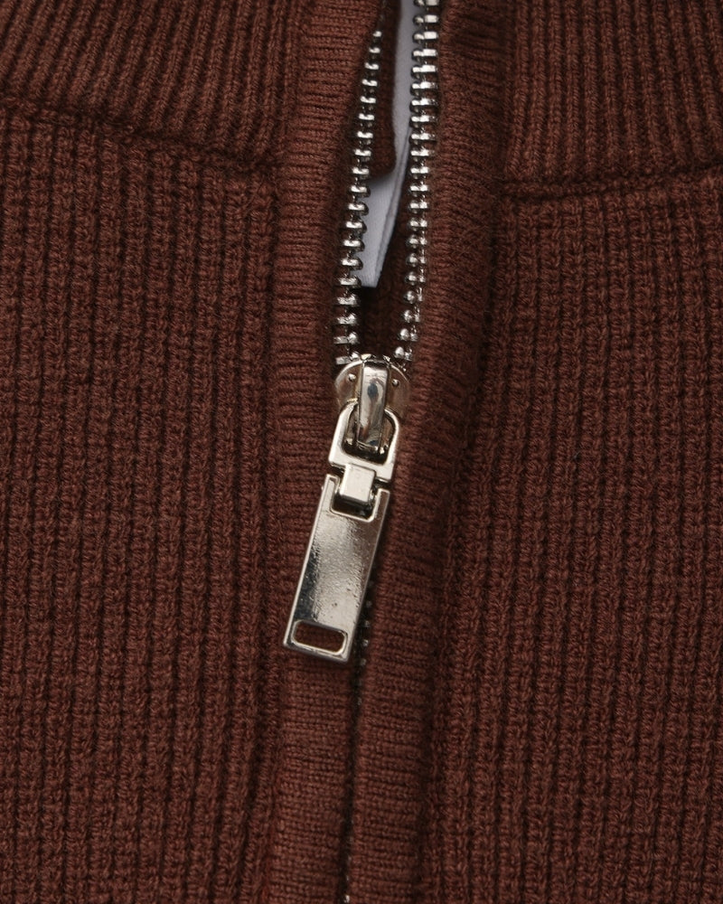 Men's Ribbed Half-Zip Pullover with Tailored Fit