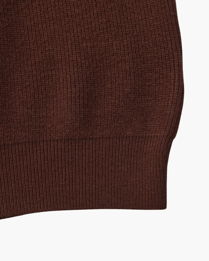 Men's Ribbed Half-Zip Pullover with Tailored Fit