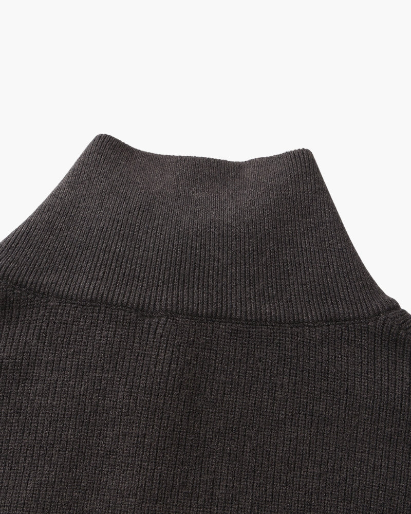 Men's Ribbed Half-Zip Pullover with Tailored Fit