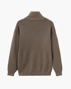 Men's Ribbed Half-Zip Pullover with Tailored Fit