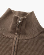 Men's Ribbed Half-Zip Pullover with Tailored Fit