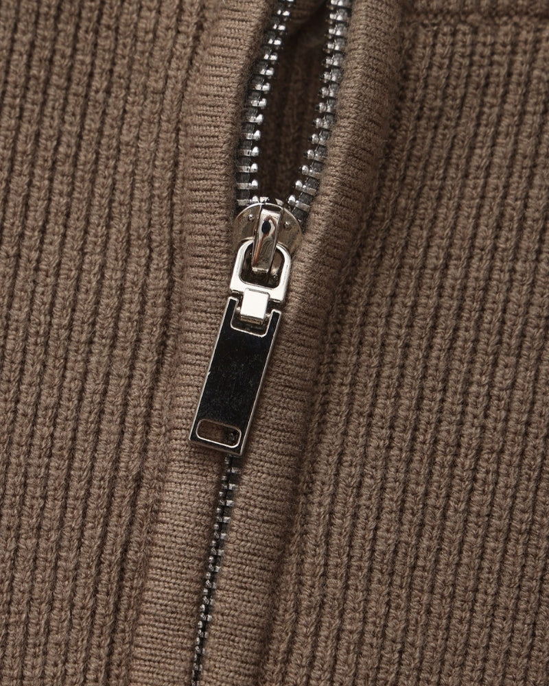 Men's Ribbed Half-Zip Pullover with Tailored Fit