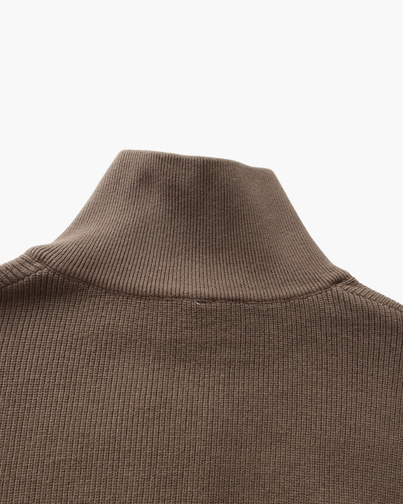 Men's Ribbed Half-Zip Pullover with Tailored Fit