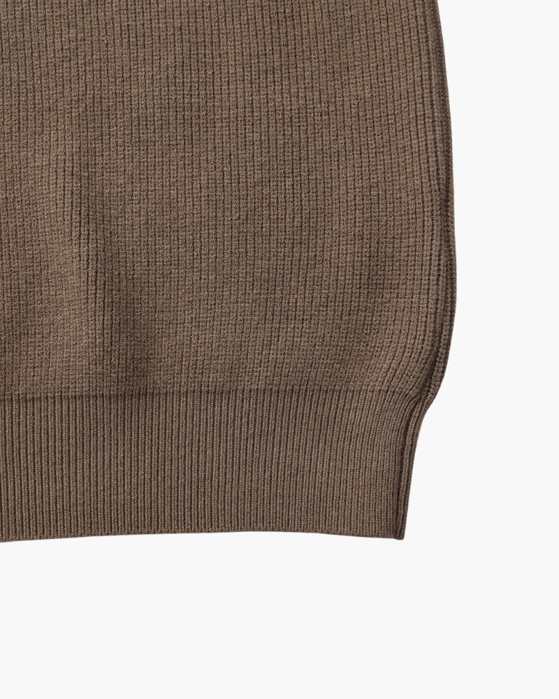 Men's Ribbed Half-Zip Pullover with Tailored Fit