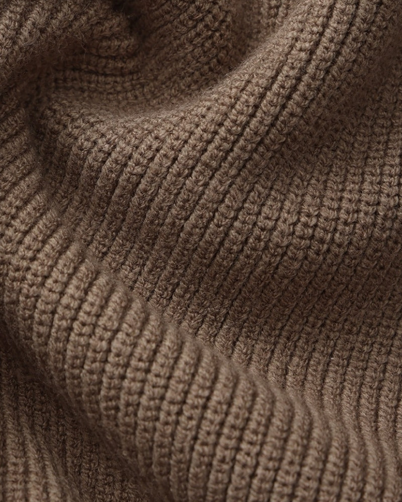 Men's Ribbed Half-Zip Pullover with Tailored Fit