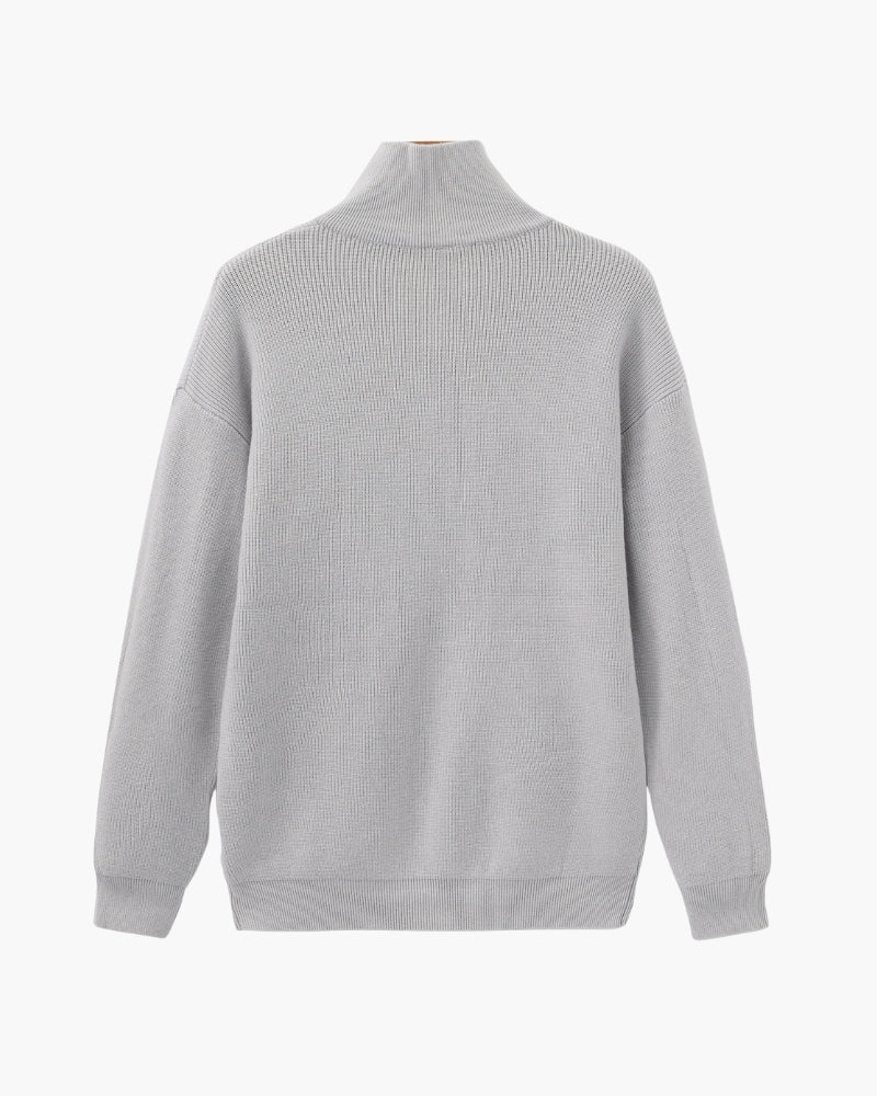 Men's Ribbed Half-Zip Pullover with Tailored Fit