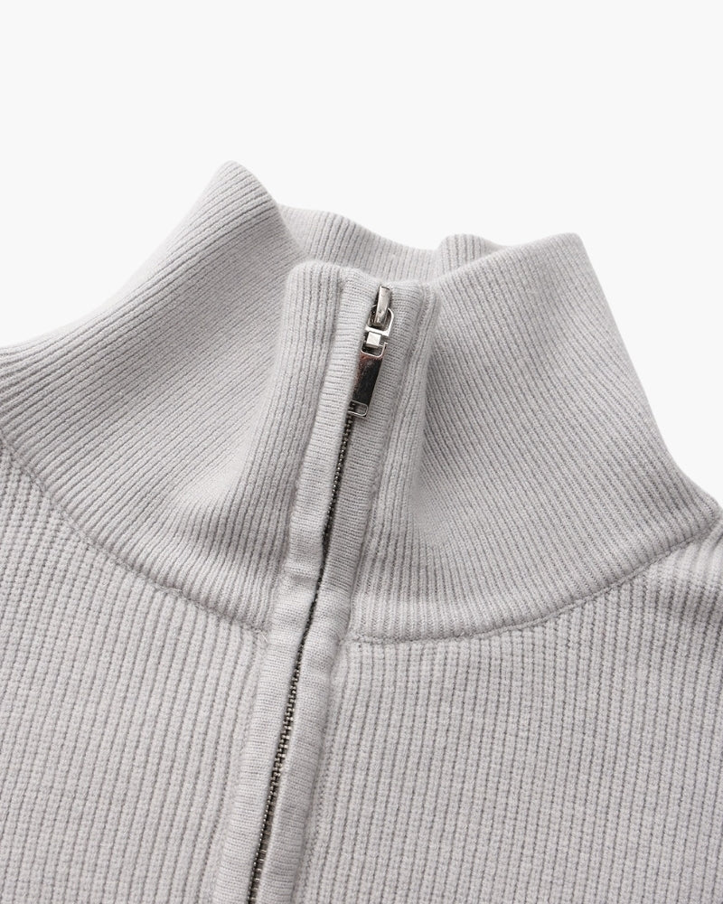 Men's Ribbed Half-Zip Pullover with Tailored Fit