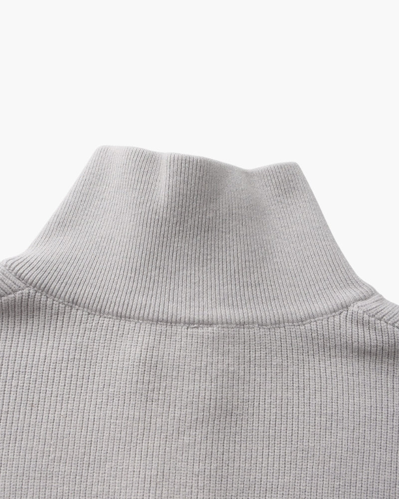 Men's Ribbed Half-Zip Pullover with Tailored Fit