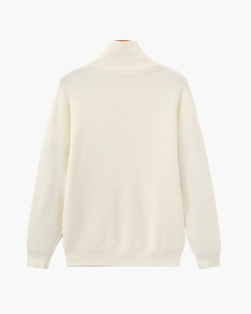Men's Ribbed Half-Zip Pullover with Tailored Fit