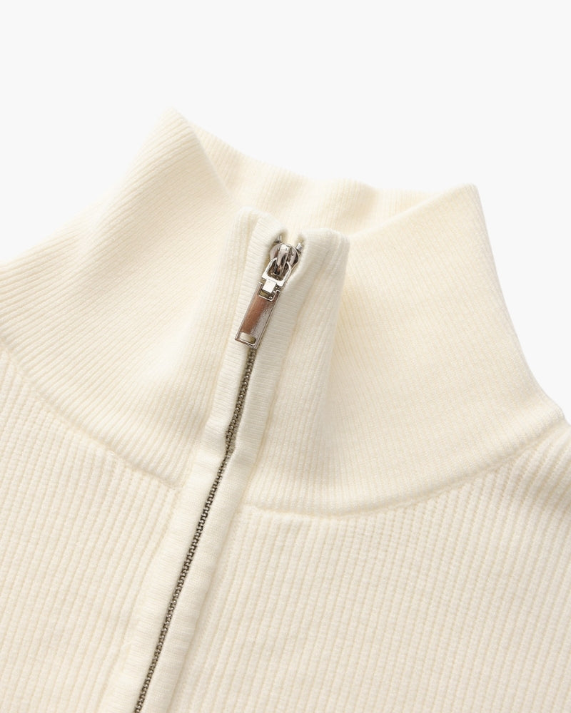 Men's Ribbed Half-Zip Pullover with Tailored Fit