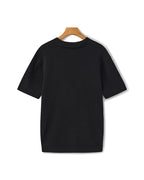 Men's Ribbed Knit Polo with Notched Open Collar