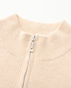 Men's Ribbed Knit Sleeveless Zip Vest with Stand Collar