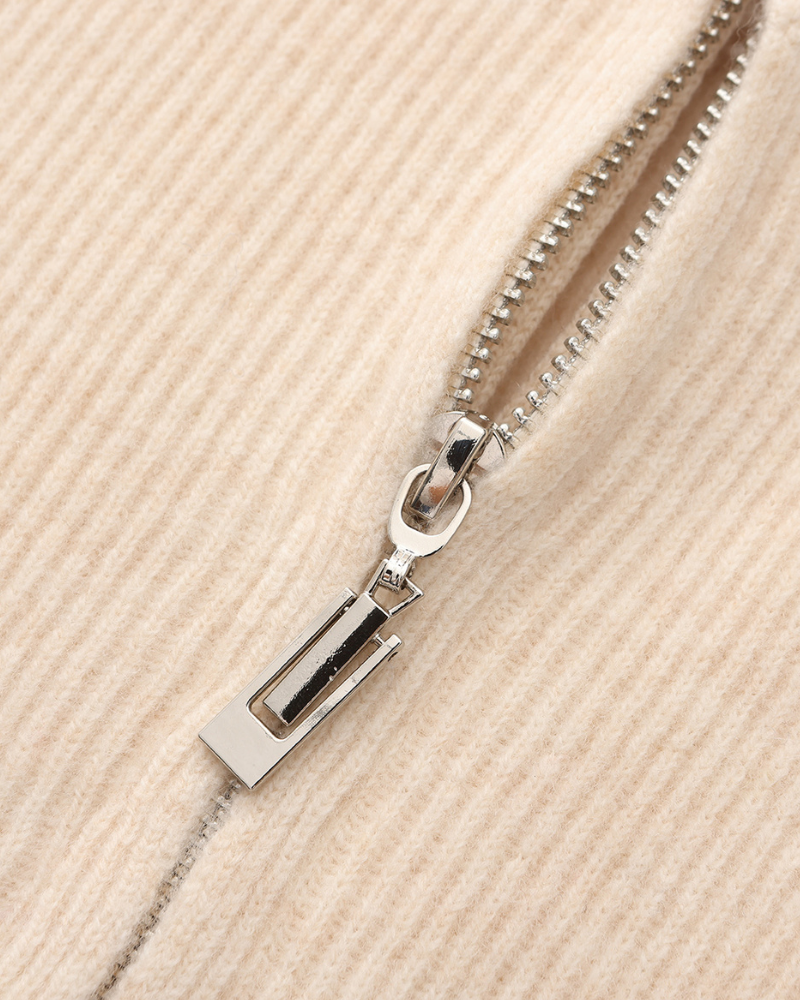Men's Ribbed Knit Sleeveless Zip Vest with Stand Collar