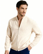 Men's Ribbed Knit Sleeveless Zip Vest with Stand Collar