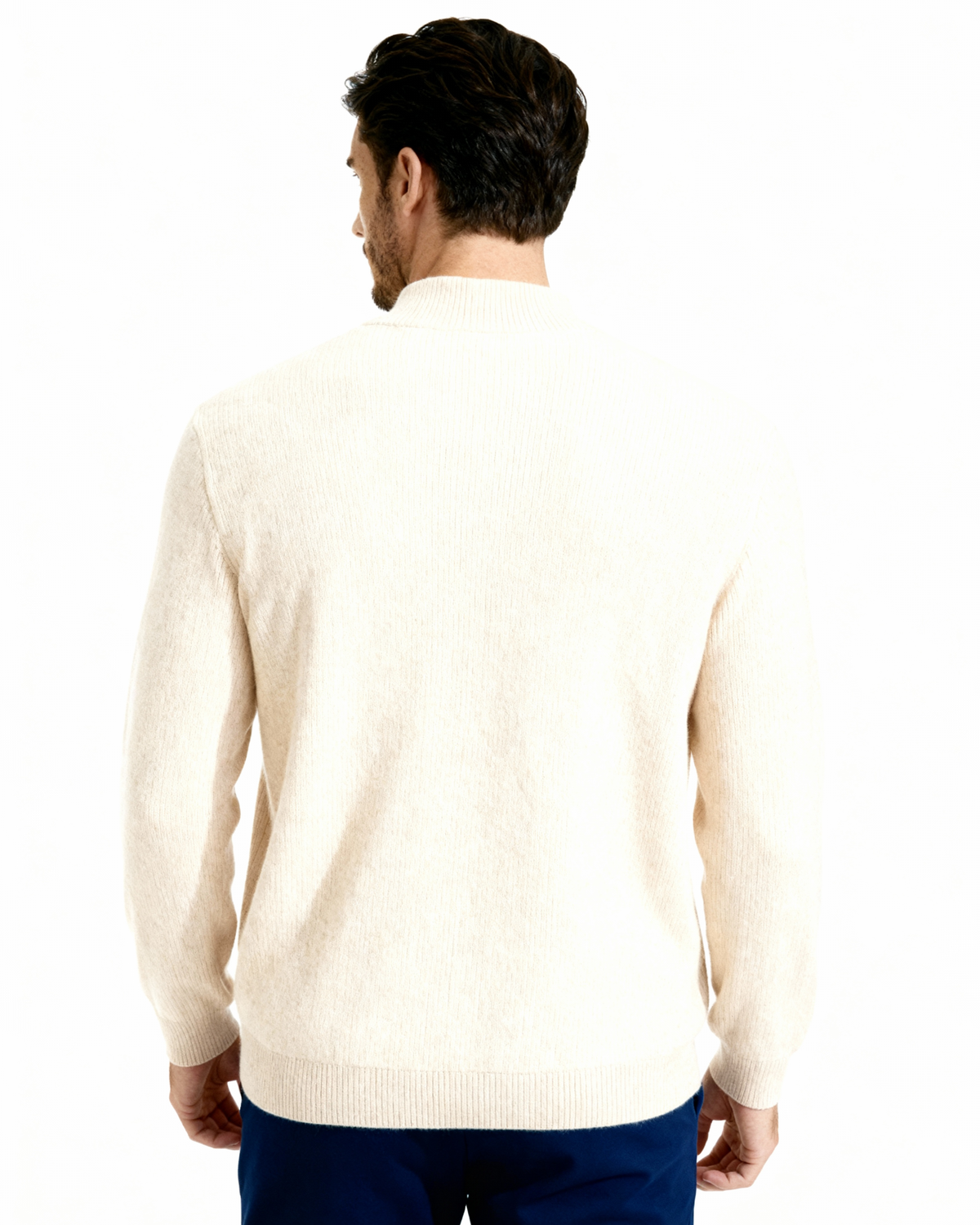 Men's Ribbed Knit Sleeveless Zip Vest with Stand Collar