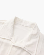 Men's Ribbed Long Sleeve Shirt with Double Chest Pockets