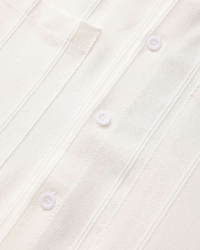 Men's Ribbed Long Sleeve Shirt with Double Chest Pockets