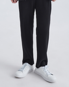 Men's Ribbed Wide Leg Trousers with Elasticated Waist