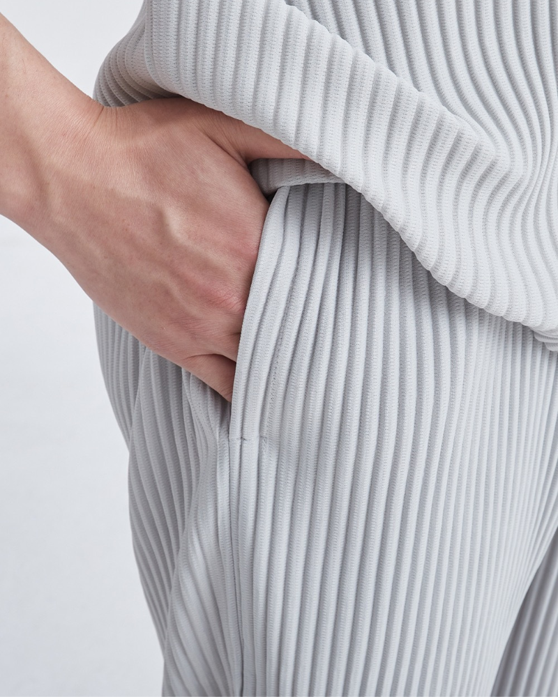 Men's Ribbed Wide Leg Trousers with Elasticated Waist
