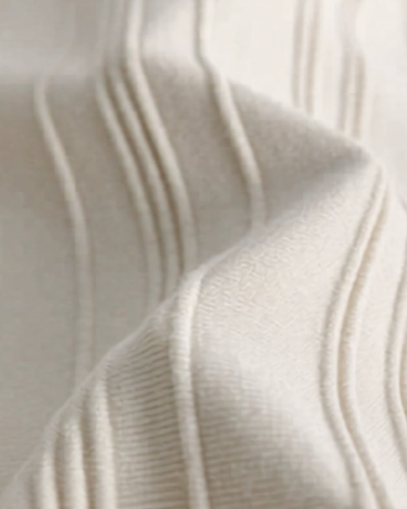 Men's Ribbed Zip Polo Shirt with Short Sleeves