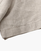 Men's Short Sleeve Linen-Look Shirt with Camp Collar