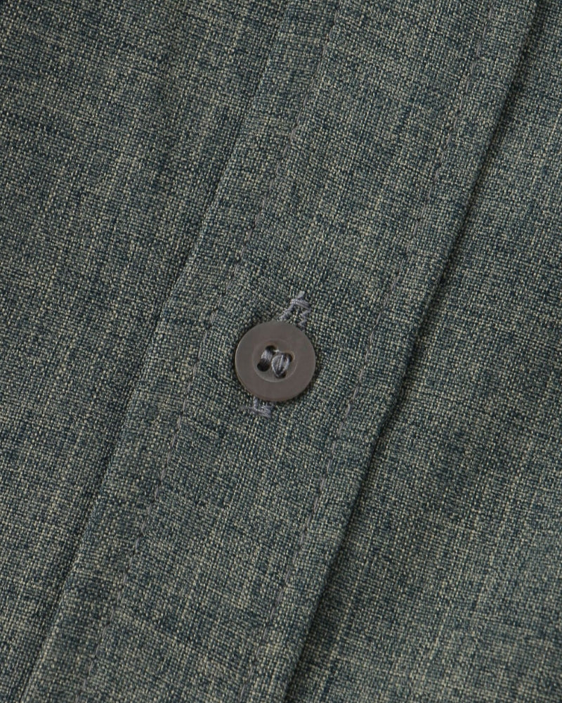 Men's Short Sleeve Mandarin Collar Shirt in Textured Weave