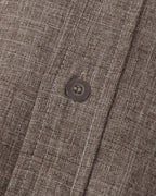 Men's Short Sleeve Mandarin Collar Shirt in Textured Weave