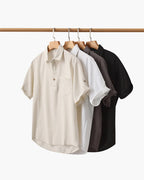 Men's Short Sleeve Popover Shirt with Chest Pocket