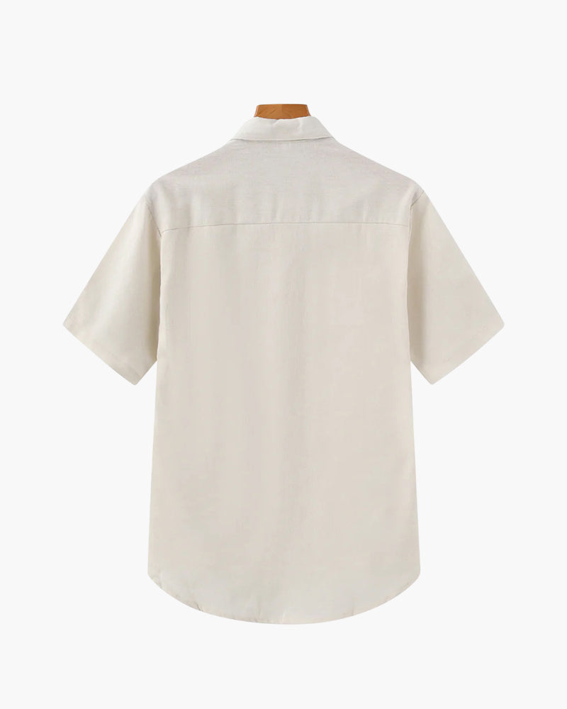 Men's Short Sleeve Popover Shirt with Chest Pocket