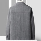 Men's Single-Breasted Car Coat with Patch Pockets and Point Collar