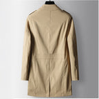 Men's Single-Breasted Trench Coat with Epaulettes