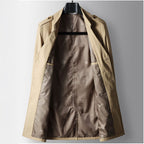 Men's Single-Breasted Trench Coat with Epaulettes
