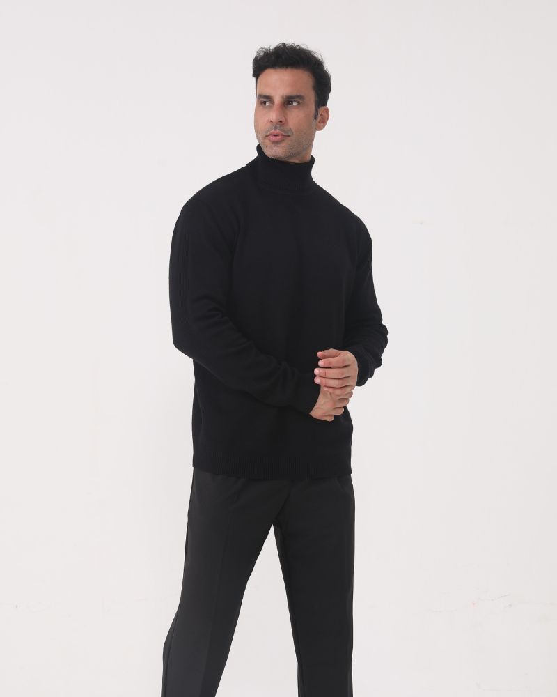 Men's Slim Fit Turtleneck Sweater in Fine Knit