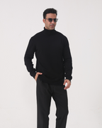 Men's Slim Fit Turtleneck Sweater in Fine Knit