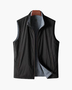 Men's Slim Fleece-Lined Bodywarmer with Zip Front - Black