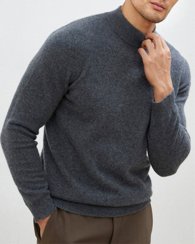 Men's Slim High-Neck Turtleneck Sweater with Soft Finish